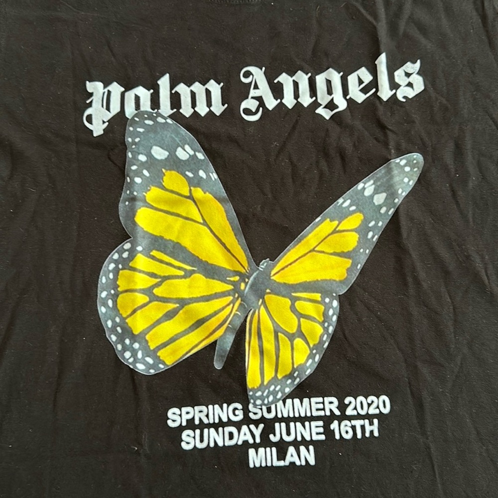 Palm Angels Ignore Butterfly T-shirt Tee Black Print